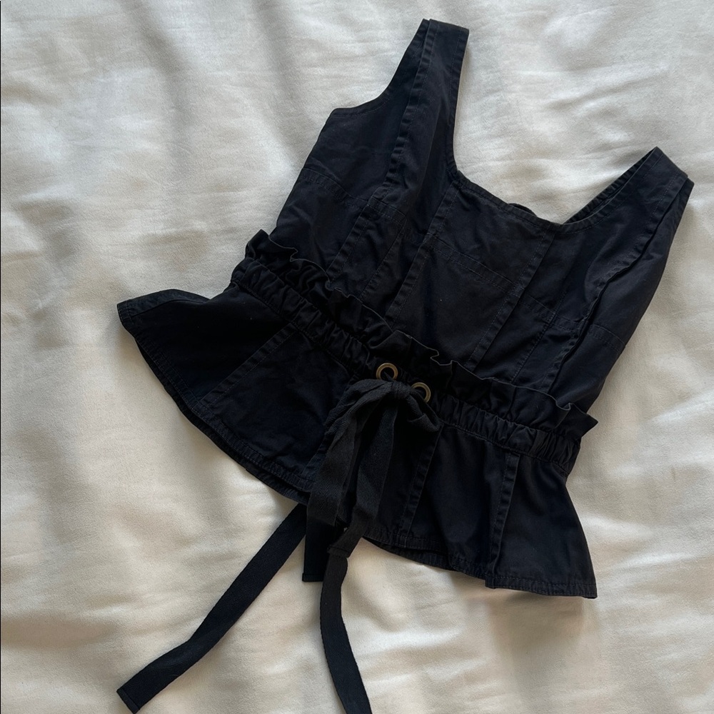 Ulla Johnson Black Ruffled Sleeveless Blouse